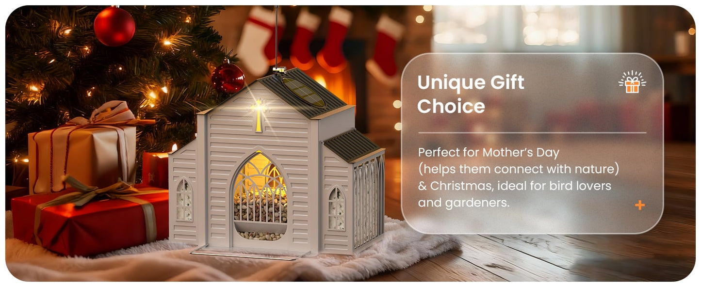 ✝️Last Day 50% OFF-🔥Church-Shaped Metal Solar Bird Feeder🎁Buy 2 Free Shipping